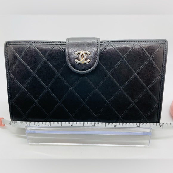 CHANEL Black Quilted Lambskin French Purse Wallet with COA! - Picture 12 of 16